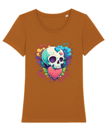 Ew Love Heart Valentine Skull Roasted Orange