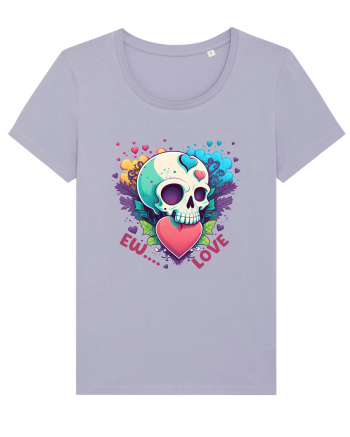 Ew Love Heart Valentine Skull Lavender