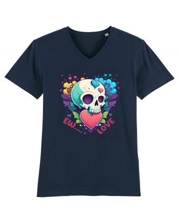 Ew Love Heart Valentine Skull French Navy