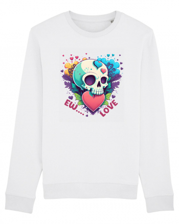 Ew Love Heart Valentine Skull White