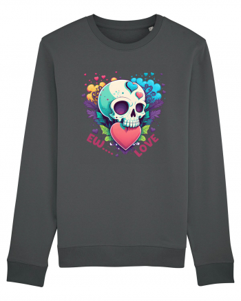 Ew Love Heart Valentine Skull Anthracite