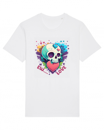 Ew Love Heart Valentine Skull White