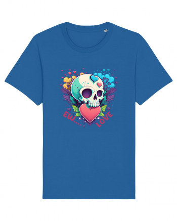 Ew Love Heart Valentine Skull Royal Blue