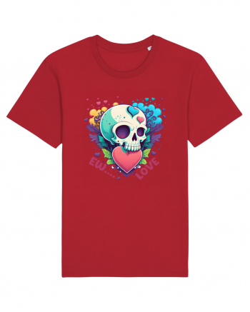 Ew Love Heart Valentine Skull Red