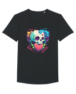 Ew Love Heart Valentine Skull Tricou mânecă scurtă guler larg Bărbat Skater