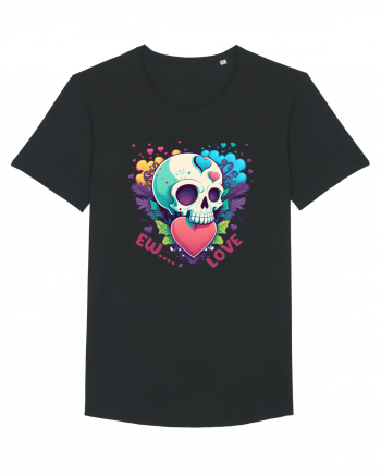 Ew Love Heart Valentine Skull Black