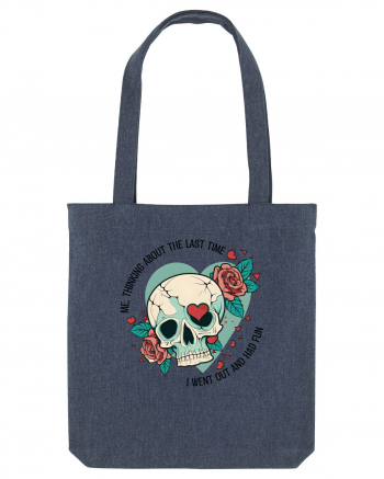 Funny Thinking Skeleton Valentine Skull Midnight Blue