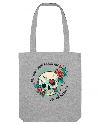 Funny Thinking Skeleton Valentine Skull Heather Grey