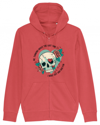 Funny Thinking Skeleton Valentine Skull Carmine Red