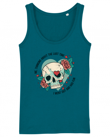 Funny Thinking Skeleton Valentine Skull Ocean Depth