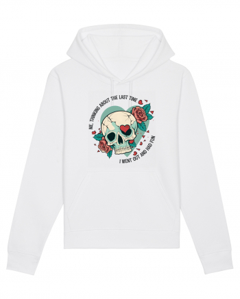 Funny Thinking Skeleton Valentine Skull White