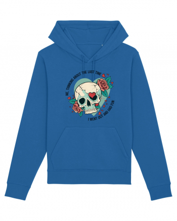 Funny Thinking Skeleton Valentine Skull Royal Blue