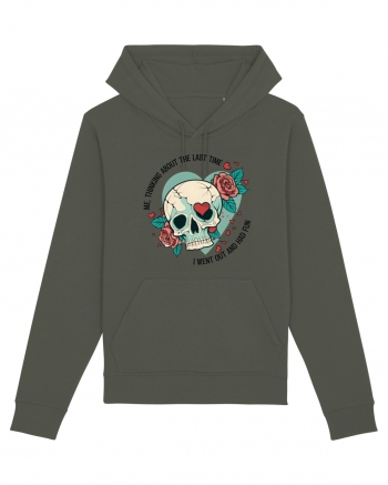 Funny Thinking Skeleton Valentine Skull Khaki