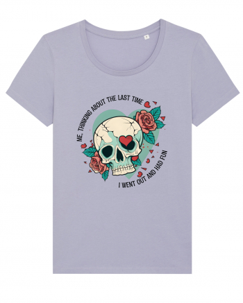 Funny Thinking Skeleton Valentine Skull Lavender