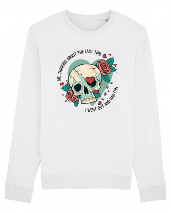 Funny Thinking Skeleton Valentine Skull White