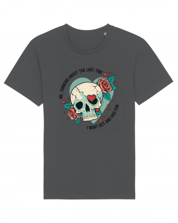 Funny Thinking Skeleton Valentine Skull Anthracite