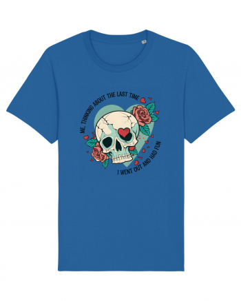 Funny Thinking Skeleton Valentine Skull Royal Blue