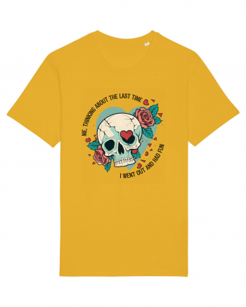 Funny Thinking Skeleton Valentine Skull Spectra Yellow