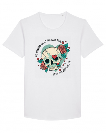 Funny Thinking Skeleton Valentine Skull White