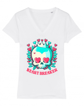 Heart Breaker Skull Valentine White