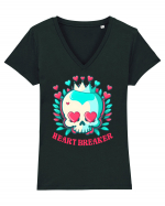 Heart Breaker Skull Valentine Tricou mânecă scurtă guler V Damă Evoker