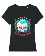 Heart Breaker Skull Valentine Tricou mânecă scurtă guler larg fitted Damă Expresser