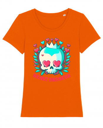 Heart Breaker Skull Valentine Bright Orange