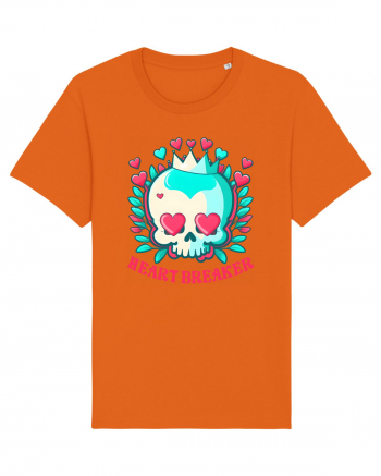 Heart Breaker Skull Valentine Bright Orange