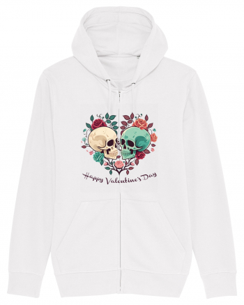 Heart Happy Valentine's Day Skull White