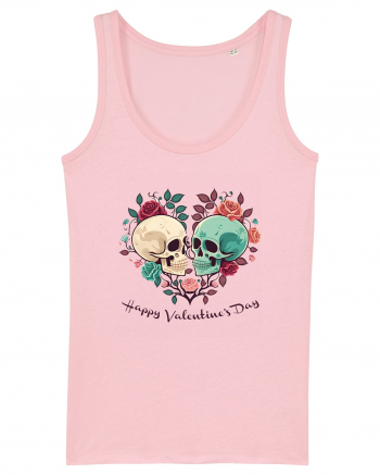 Heart Happy Valentine's Day Skull Cotton Pink