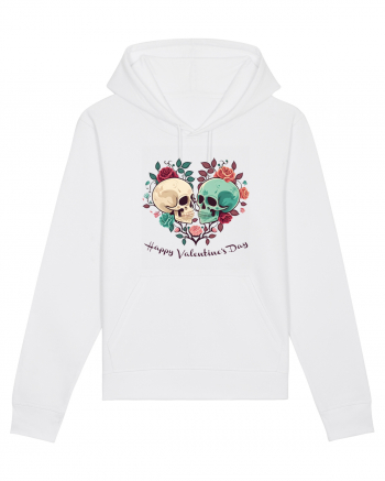 Heart Happy Valentine's Day Skull White