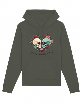 Heart Happy Valentine's Day Skull Khaki