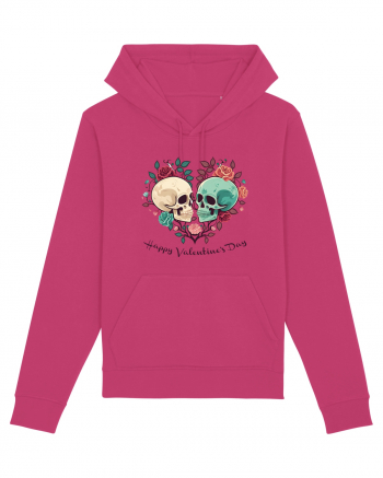 Heart Happy Valentine's Day Skull Raspberry