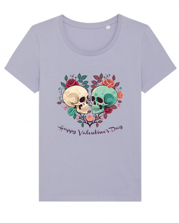 Heart Happy Valentine's Day Skull Lavender