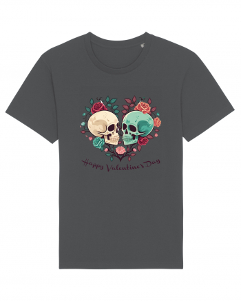 Heart Happy Valentine's Day Skull Anthracite