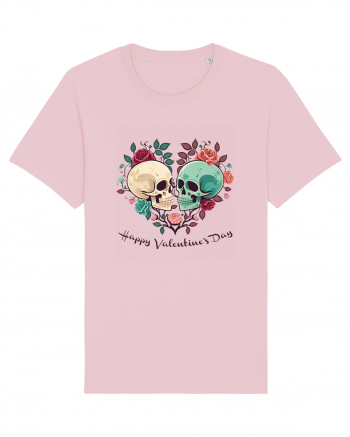 Heart Happy Valentine's Day Skull Cotton Pink