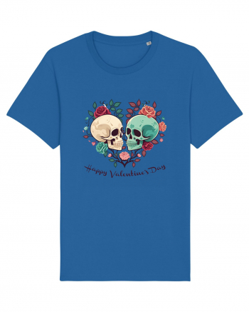 Heart Happy Valentine's Day Skull Royal Blue