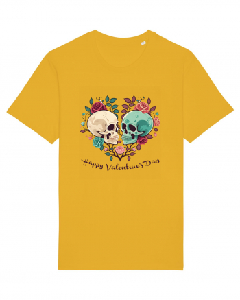 Heart Happy Valentine's Day Skull Spectra Yellow