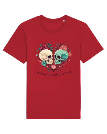 Heart Happy Valentine's Day Skull Red