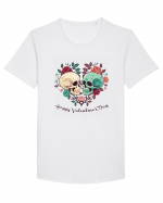 Heart Happy Valentine's Day Skull Tricou mânecă scurtă guler larg Bărbat Skater