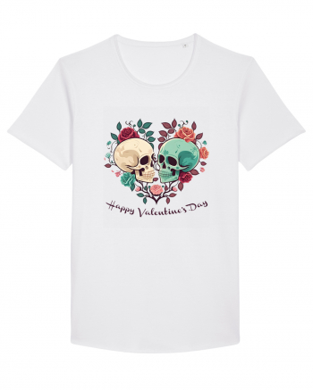 Heart Happy Valentine's Day Skull White