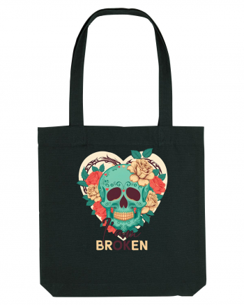 I am Broken Ok Skeleton Valentine Skull Black