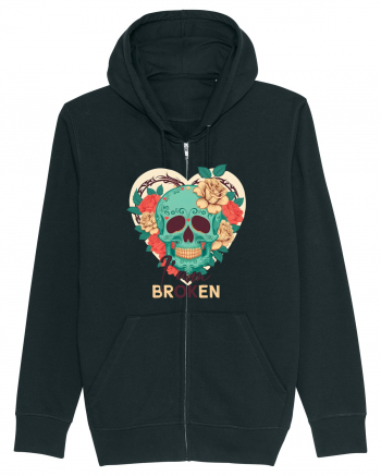 I am Broken Ok Skeleton Valentine Skull Black