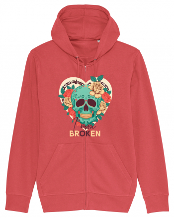 I am Broken Ok Skeleton Valentine Skull Carmine Red