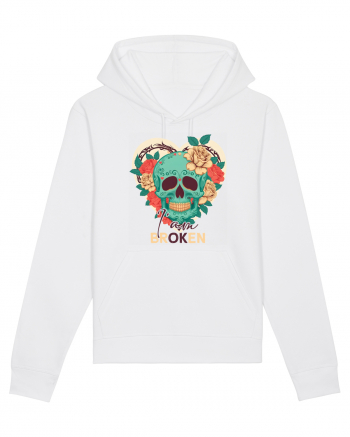 I am Broken Ok Skeleton Valentine Skull White