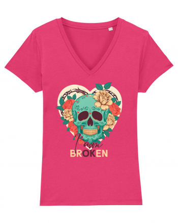 I am Broken Ok Skeleton Valentine Skull Raspberry