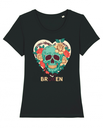 I am Broken Ok Skeleton Valentine Skull Black