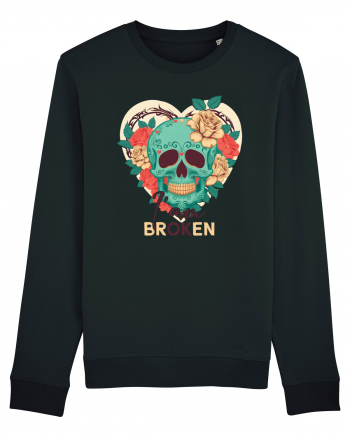 I am Broken Ok Skeleton Valentine Skull Black