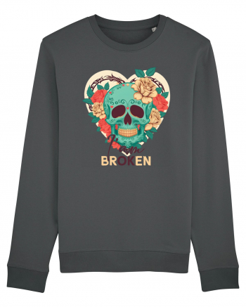 I am Broken Ok Skeleton Valentine Skull Anthracite