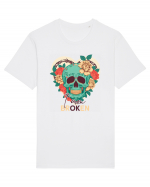 I am Broken Ok Skeleton Valentine Skull Tricou mânecă scurtă Unisex Rocker